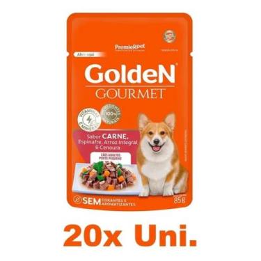 Imagem de Golden Gourmet Cães Ad. Pequeno Porte Carne 85g - 20 Uni