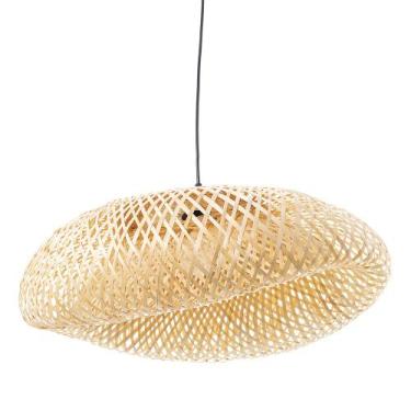 Imagem de Cúpula Para Luminária De Teto Em Bambu 60Cm X 40Cm Rafimex