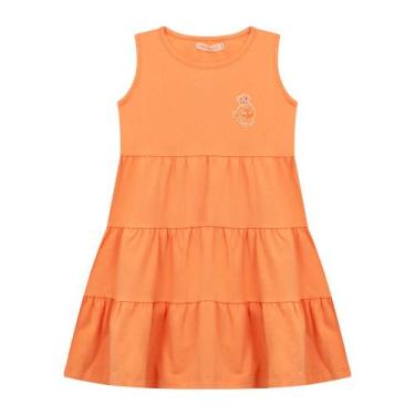 Imagem de Vestido Infantil Menina Regata Três Marias Em Cotton Com Detalhe Apliq