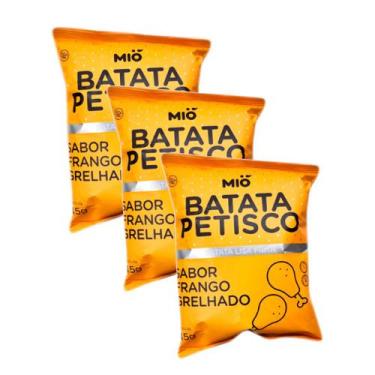 Imagem de Kit 3 Batata Petisco Mió Sabor Frango Grelhado 45g