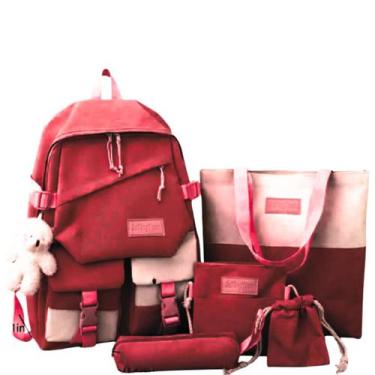 Imagem de Kit Mochila Escolar Juvenil Com 5 Itens Chaveiro Ursinho - Mormino, Ve