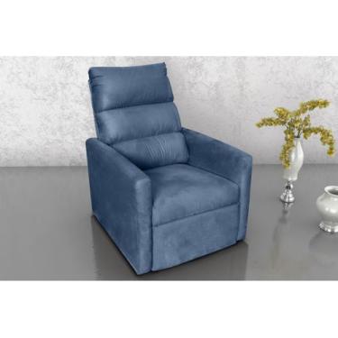 Imagem de Poltrona Reclinável MX14 Turin Suede Azul B254 - Matrix - LM DECOR