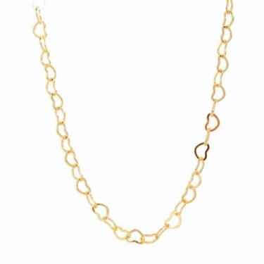 Imagem de Corrente Gargantilha 45cm + Pulseira 20cm Coração Folheado A Ouro 18k 