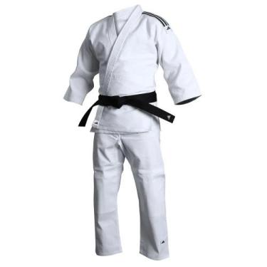 Imagem de Kimono Judo Infantil adidas Training Branco Trançado J500NL, Branco, 1