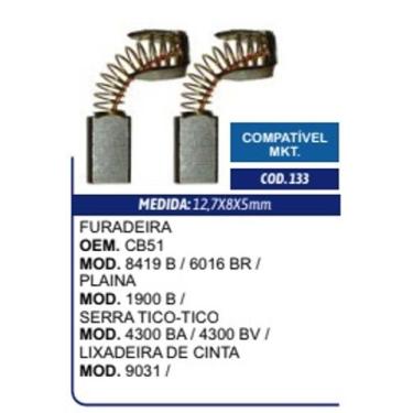 Imagem de Escova de Carvão 133G Furadeira Makita 8419 - CARBONPEÇAS
