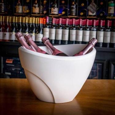 Imagem de Champanheira Balde de Gelo Para 4 Garrafas 13L Parede Dupla Branca - D