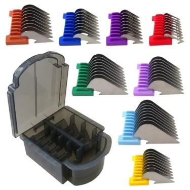 Imagem de Conjunto de pente guia de 8 cores de aço inoxidável animal atualização 2024 para W-AHL Bravura Arco Chromado Figura Guards Clipper (comprimento de corte 3 mm-25 mm)