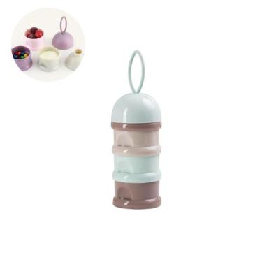 Imagem de Pote De Leite Em Pó Portátil Com Três Camadas Armazena Alimentos Bebês