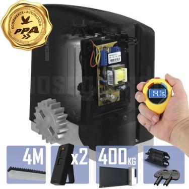 Imagem de Kit 1 Motor PPA 1/4CV Dz Rio 4m Crem 2 Control Portão 400Kg, 220V