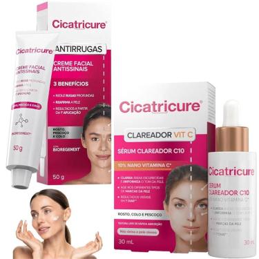 Imagem de Kit Cicatricure Serum Clareador Vitc Antirrugas Creme Diurno