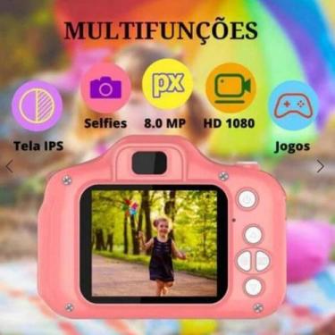 Imagem de Câmera Infantil Mini Gatinho Fotos Voz Recarregável Com Capa Foto Film