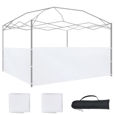 Imagem de 2 peças de painéis laterais de meia parede SmoothNovelty dossel para área externa para barraca de 25 x 25 m, 25 x 38 cm, 25 x 50 cm, tenda de abrigo de tenda de cobertura vertical (branca)