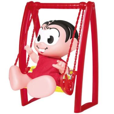 Imagem de Brinquedo Infantil Mini Balanço Com Boneca Turma Da Monica Em Vinil Ma