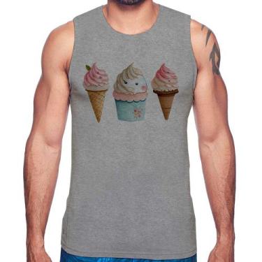 Imagem de Regata Unicórnio Sorvete - Foca na Moda, Cinza, GGG