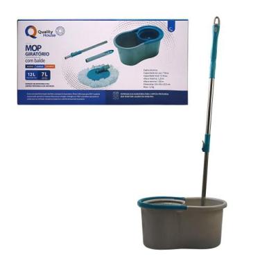 Imagem de Mop Balde Esfregão com Alça e Cesto Esfregão em Microfibras - Sortido 