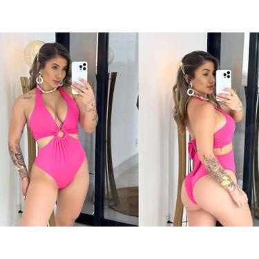 Imagem de Maiô Feminino Forrado Argola com Bojo diversas Amarrações - Lírio Moda
