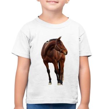 Imagem de Camiseta Algodão Infantil Cavalo Andaluz - Foca na Moda, Branco, 14