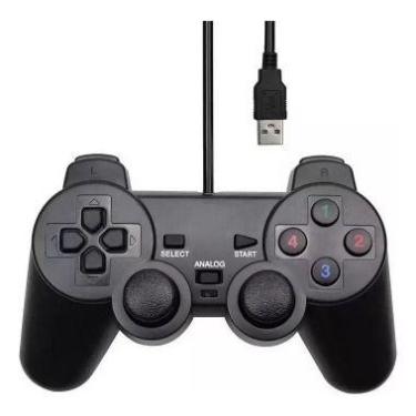 Imagem de Controle Ps2 Com Fio Usb Analogico Game Lehuai Manete - oem