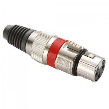 Imagem de Conector Cannon Fêmea Vermelho YS1057A-VM Corpo Metálico Genérico - PC