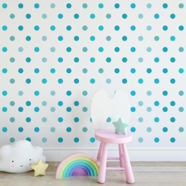 Imagem de Adesivo Infantil Bolinhas Tons de Azul 132un - Quartinhos