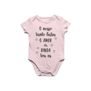 Imagem de Body Bebê Infantil Amor da Dinda Promovida Madrinha Rosa Bebê - Del Fr