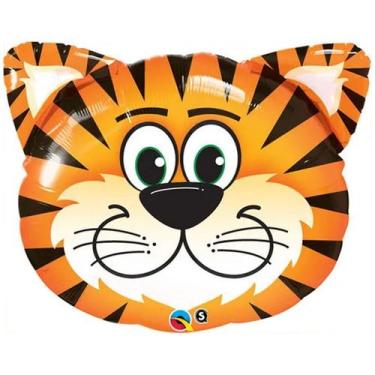 Imagem de Balão de Festa Microfoil 30" 76cm - Tigre Sorridente - 1 unidade - Qua