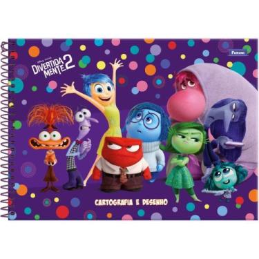 Imagem de Caderno Desenho Universitário Capa Dura Divertidamente 80 Folhas Pacot