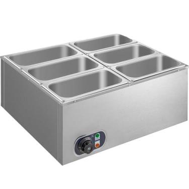 Imagem de Rechaud 6 Cubas 1/3 Inox 110v 220v Zepper ZPRC06, 110V