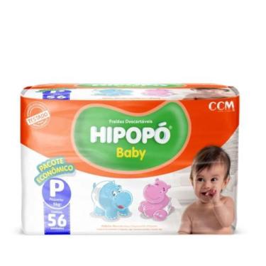 Imagem de Fraldas Descartáveis Pacote Econômico P Hipopó Baby - 56 unidades