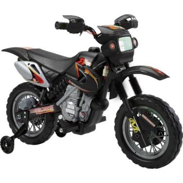 Imagem de Moto elétrica infantil motocross preta - Bel Brink