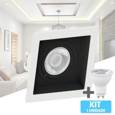 Imagem de Spot Embutir Quadrado Mr11 Branca e Preto + Led 4w - Save Energy