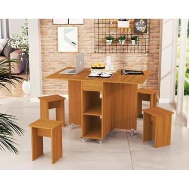 Imagem de Mesa De Jantar Jade Dobravél  Apartamento Lazer 120 Cm -100% MDF -Mult