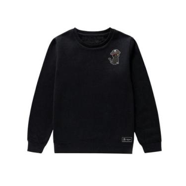 Imagem de Blusão Moletom Infantil Pirata Gato Personalizado sem Capuz gola Redon