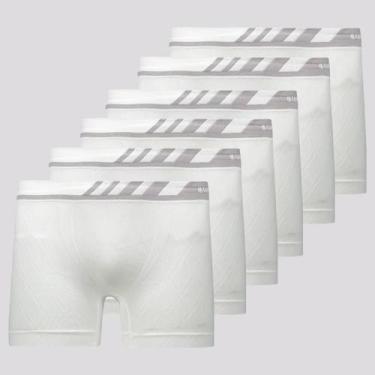 Imagem de Kit 6 Cuecas Boxer Lupo Microfibra Branca, GG
