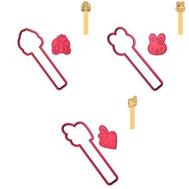 Imagem de Kit 3 Cortadores Páscoa Stick Coelha Bumbum Cenoura - DOCE IMPRESSO, 1