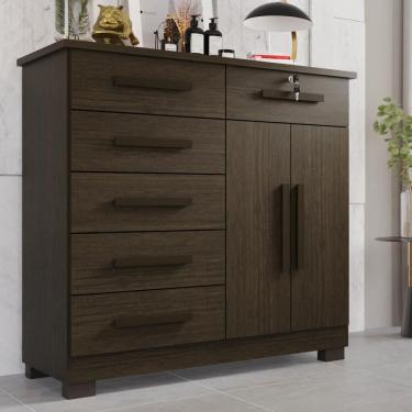 Imagem de Cômoda 02 Portas 06 Gavetas e 01 Chave Itália Com Sapateira - Tudo de Móveis