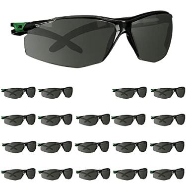 Imagem de SecureFit Óculos de segurança 3M, série SecureFit 500, pacote com 20, ANSI Z87 com classificação de impacto, óculos esportivos de proteção com hastes de catraca ajustáveis, IR 3.0, lente cinza