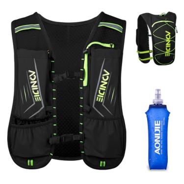 Imagem de TRIWONDER Colete de hidratação para corrida, mochila de caminhada, mochila de corrida, mochila para ciclismo, festival, raves, maratona (05 preta - com uma garrafa de água de 500 ml)