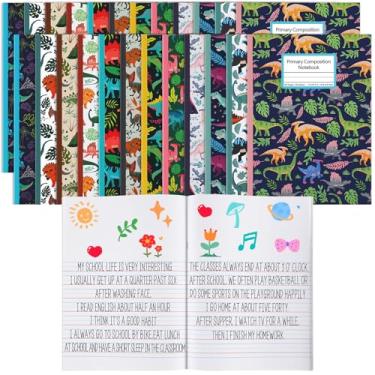 Imagem de Weekgrat Caderno de composição primária, 24 peças, K-2, diário de escrita de jardim de infância, livro de exercícios para desenho e escrita com espaço de imagem, 60 páginas, livro de histórias