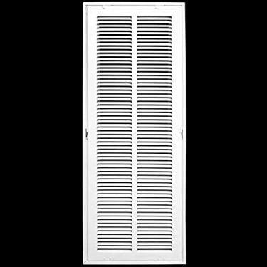 Imagem de Grade de filtro de ar de retorno de aço de 25,4 cm x 30 cm para filtro de 2,5 cm - Face/porta removível - Capa de duto HVAC - Face plana estampada - branca [Dimensões externas: 12,5 x 31,75]