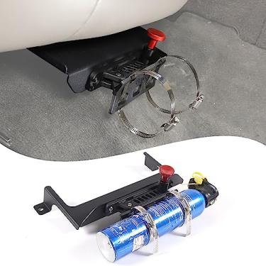 Imagem de Lcojicep Suporte de extintor de incêndio sob o assento do copiloto compatível com Hummer H2 2003-2009 Suporte de amarração de garrafa de extintor de incêndio ajustável para carro acessórios de liga de