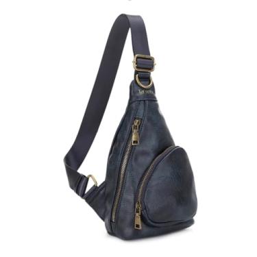 Imagem de Liz Soto Lori Sling Bag for Women - Bolsa de peito para mulheres, bolsa tiracolo de couro vegano, bolsa pequena, Índigo