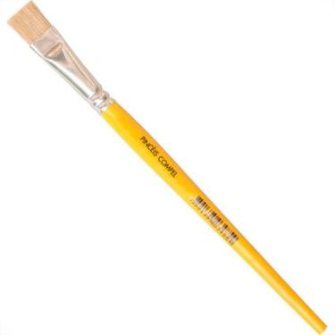 Imagem de Pincel Compel Chato Cerda Branca 10 - Kit C/6 PC