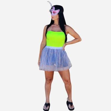 Imagem de Saia Tule Tutu Carnaval Fantasia Bailarina Halloween Glitter - Le Bela