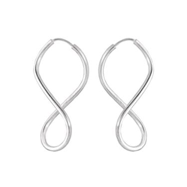 Imagem de Argola Infinito Feminina Prata Fio Redondo 05 cm Prata 925 Original