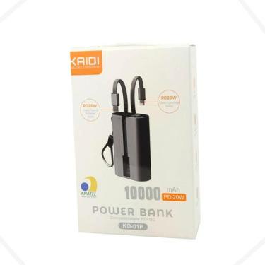 Imagem de Bateria Portátil Powerbank 10.000mAh com cabo embutido KAIDI KD-01P, P