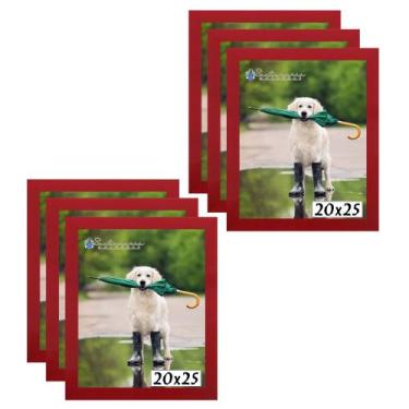 Imagem de Kit 6 Porta Retrato Molduras 20x25 Vermelho - Santamaria Molduras