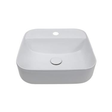 Imagem de Pingoo.casa, Cuba de Apoio para Banheiro Quadrada Cerâmica Granada - Branco