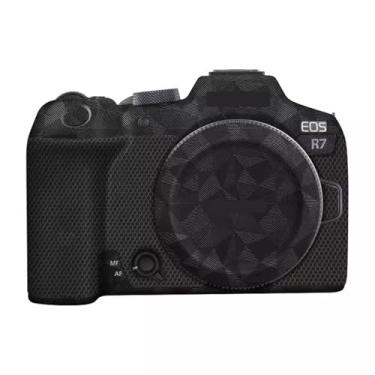 Imagem de Película para câmera Canon EOS R7 antirriscos envoltório de vinil filme de desenho animado protetor corporal casaco acessórios de fotografia adesivo (triângulo preto)
