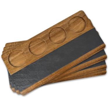 Imagem de Placa de voo, degustação de uísque, placa de voo de cerveja com pedras para escrever que comporta 8 xícaras, tábua de degustação de uísque para quadro-negro, etiquetas de cervejaria, presentes de